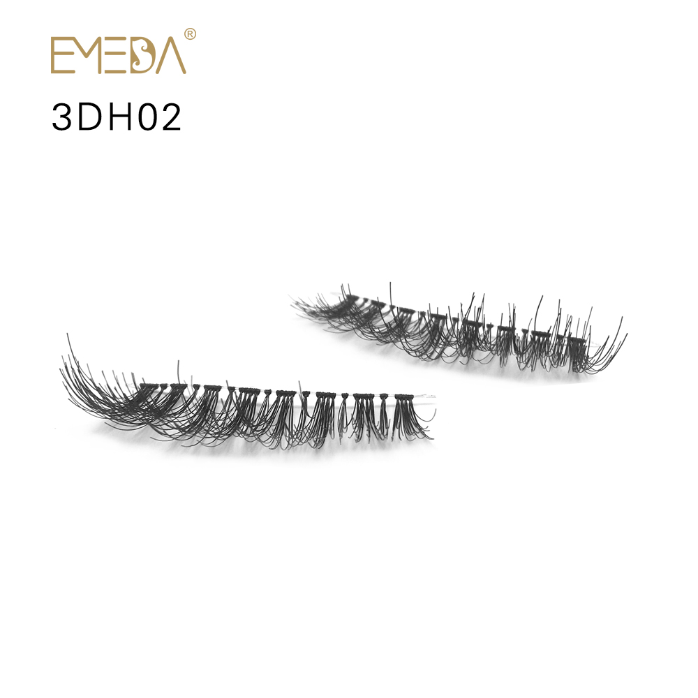 3D Eyelash Wholesale 100% Human Hair Lash Eyelash 3DH02 With Custom Eyelash Packaging JE55